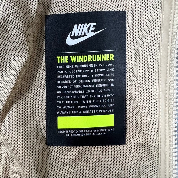 NWT Nike Men’s L Full Zip Brown Tan Windrunner Windbreaker Hooded Jacket Vented - Picture 11 of 16